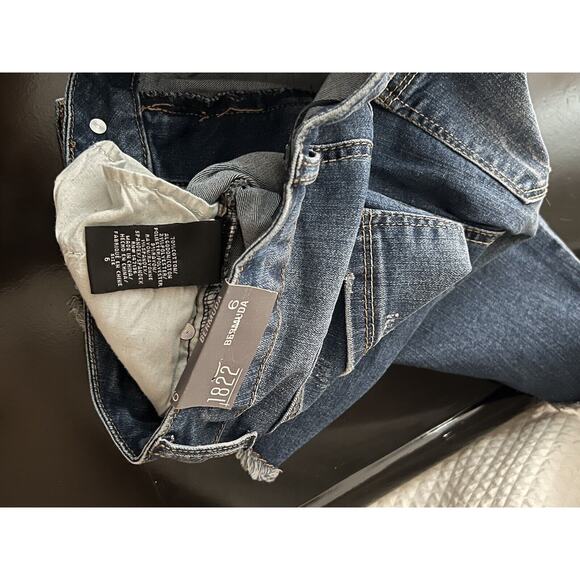 1822 Denim stretchy Bermuda Shorts Mid-Rise Denim Jeans mom shorts sz 6 - Picture 8 of 9